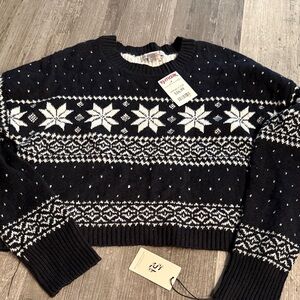 Black & White Fair Isle Knit Sweater